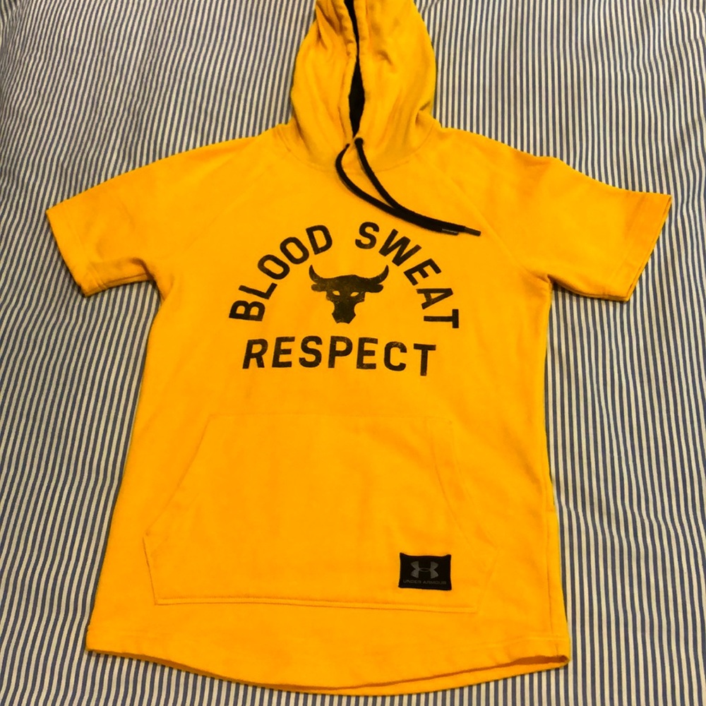 Under Armour Yellow Hoodie with Black Print